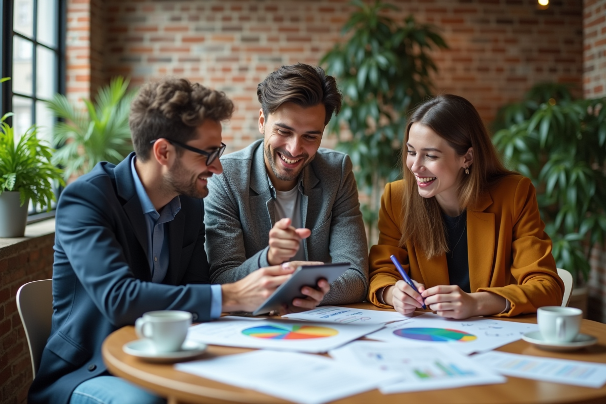 Groupe de jeunes professionnels collaborant autour d