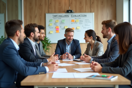 Groupe de professionnels en réunion de travail