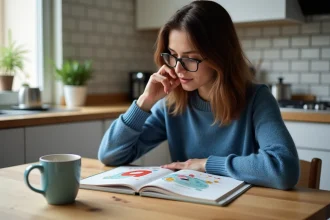 Jeune femme lisant un livre pour enfants en espagnol