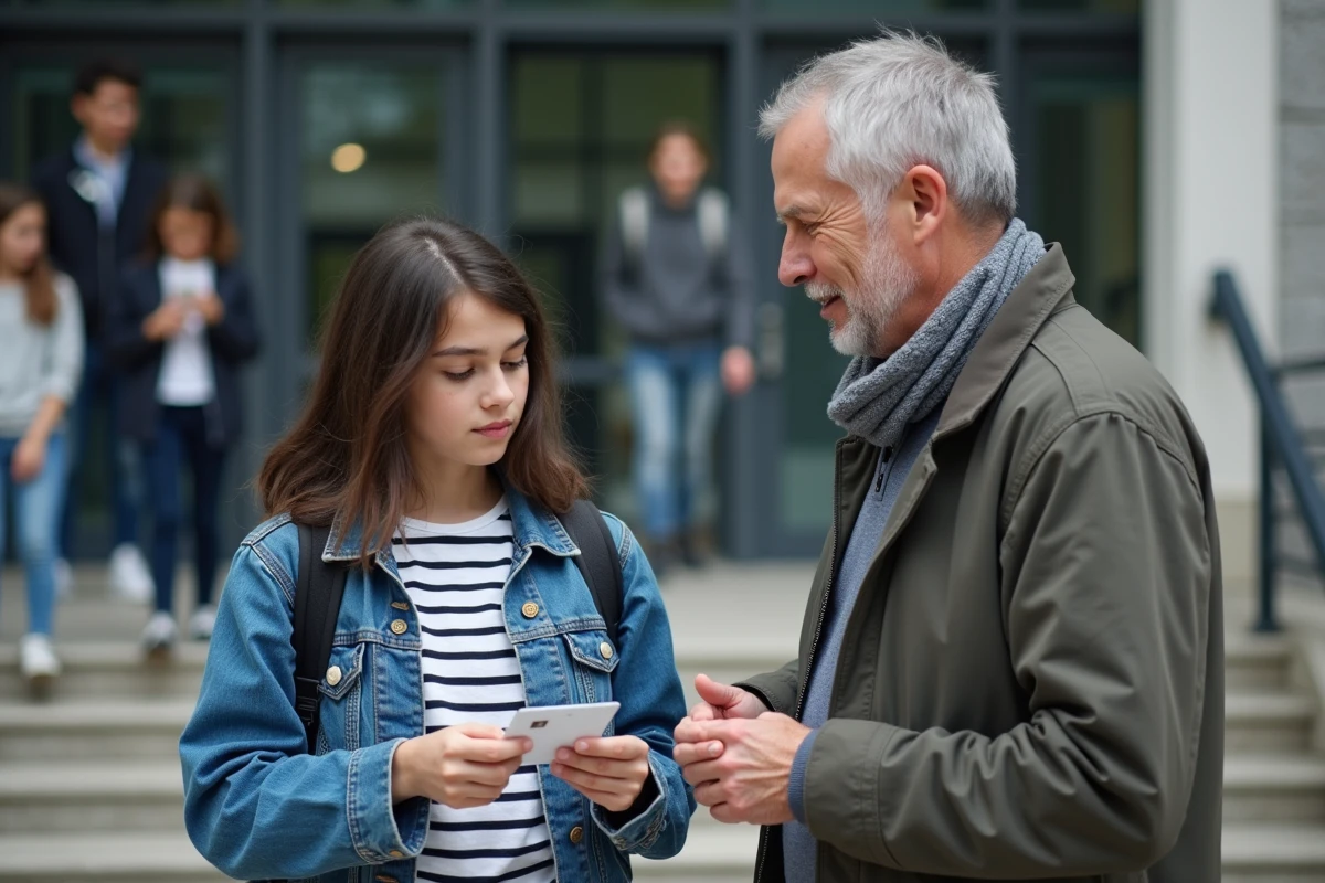 Fille de 15 ans montrant sa carte d