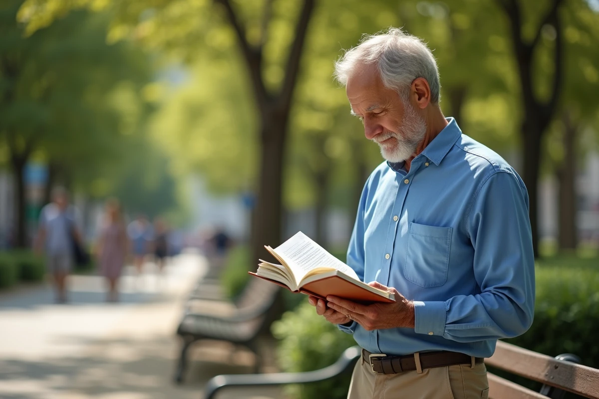 Homme vérifiant ses réponses d